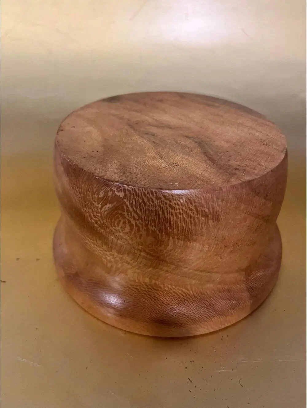 Hand Turned Wooden Bowl Rollex Rim and Pedestal Base